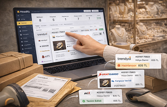 Sipariş, fatura ve kargo akışı